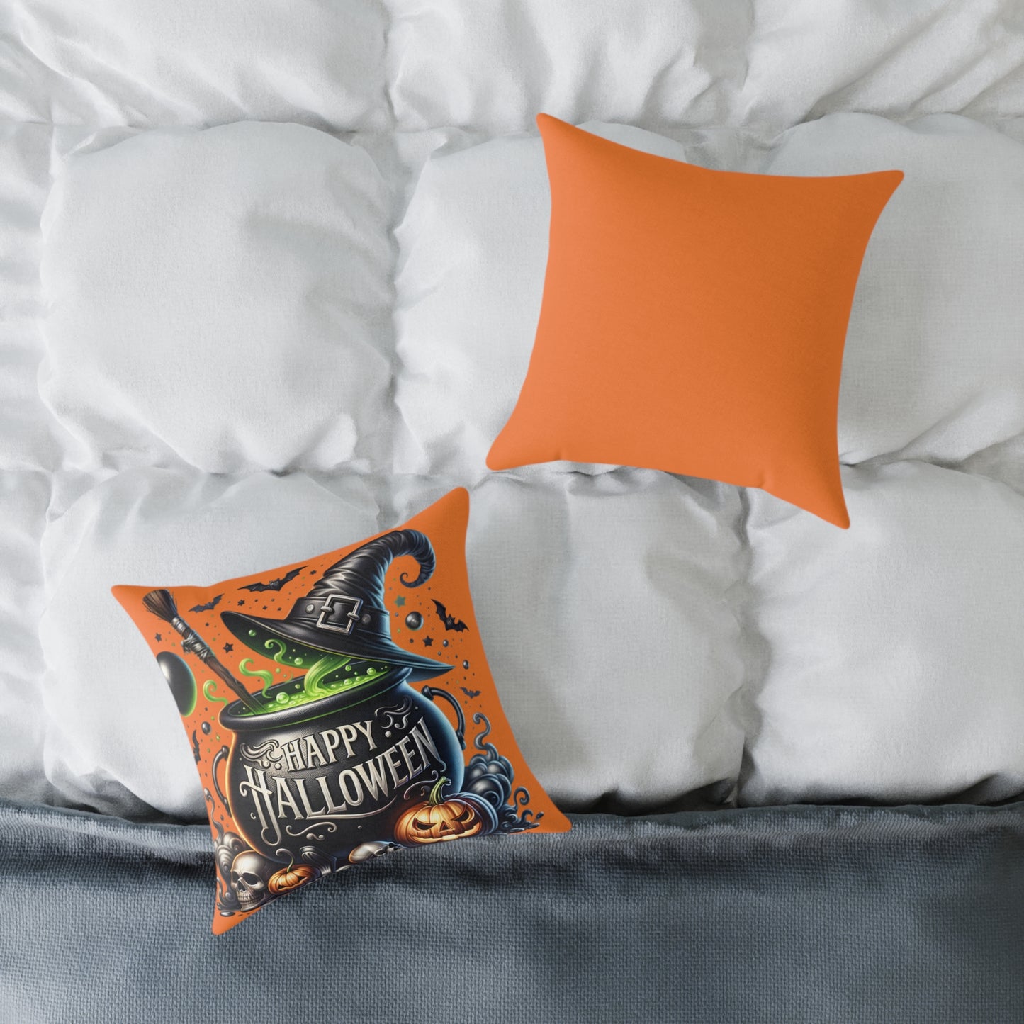 Canvas Pillow - Witch Caldron Design