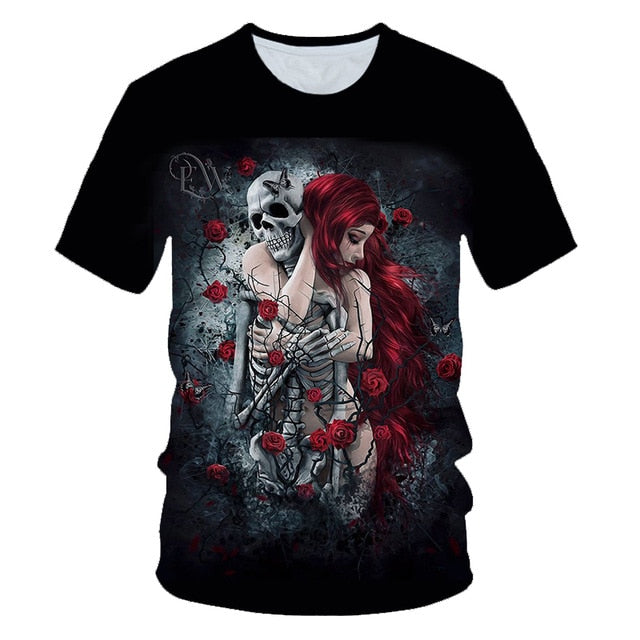 Skull Beauty Rock Cool 3D t shirts