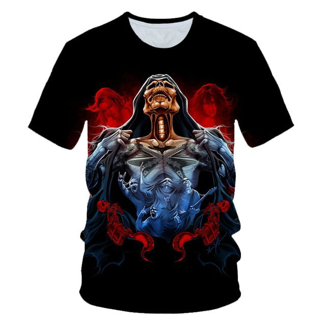 Skull Beauty Rock Cool 3D t shirts