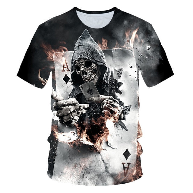 Skull Beauty Rock Cool 3D t shirts