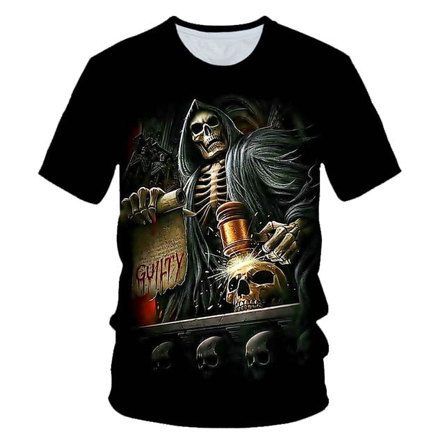 Skull Beauty Rock Cool 3D t shirts