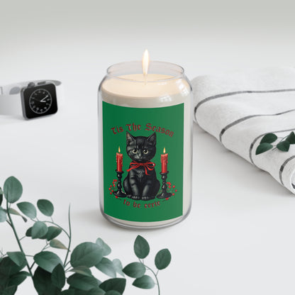 Black Cat Christmas Candle