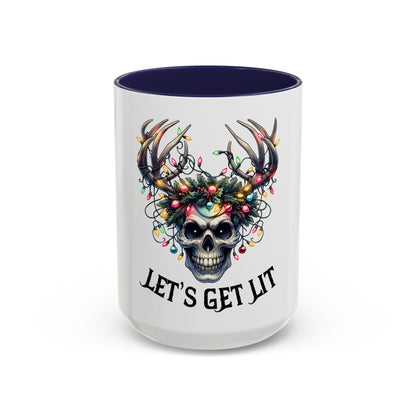 Let’s Get Lit Skull Antler Coffee Mug