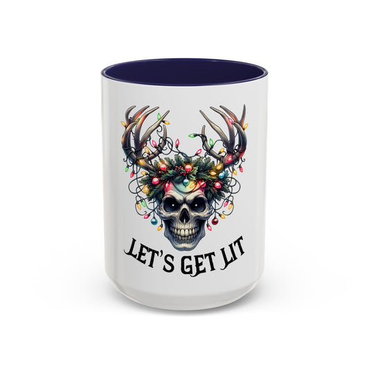 Let’s Get Lit Skull Antler Coffee Mug