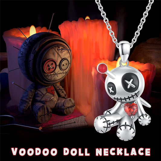 Red Heart Voodoo Doll Necklace