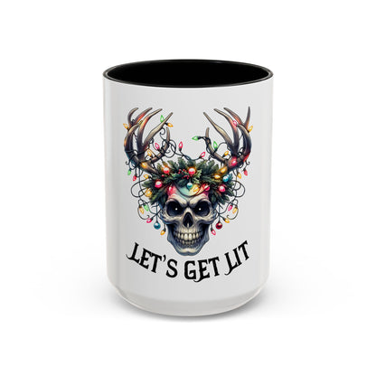 Let’s Get Lit Skull Antler Coffee Mug
