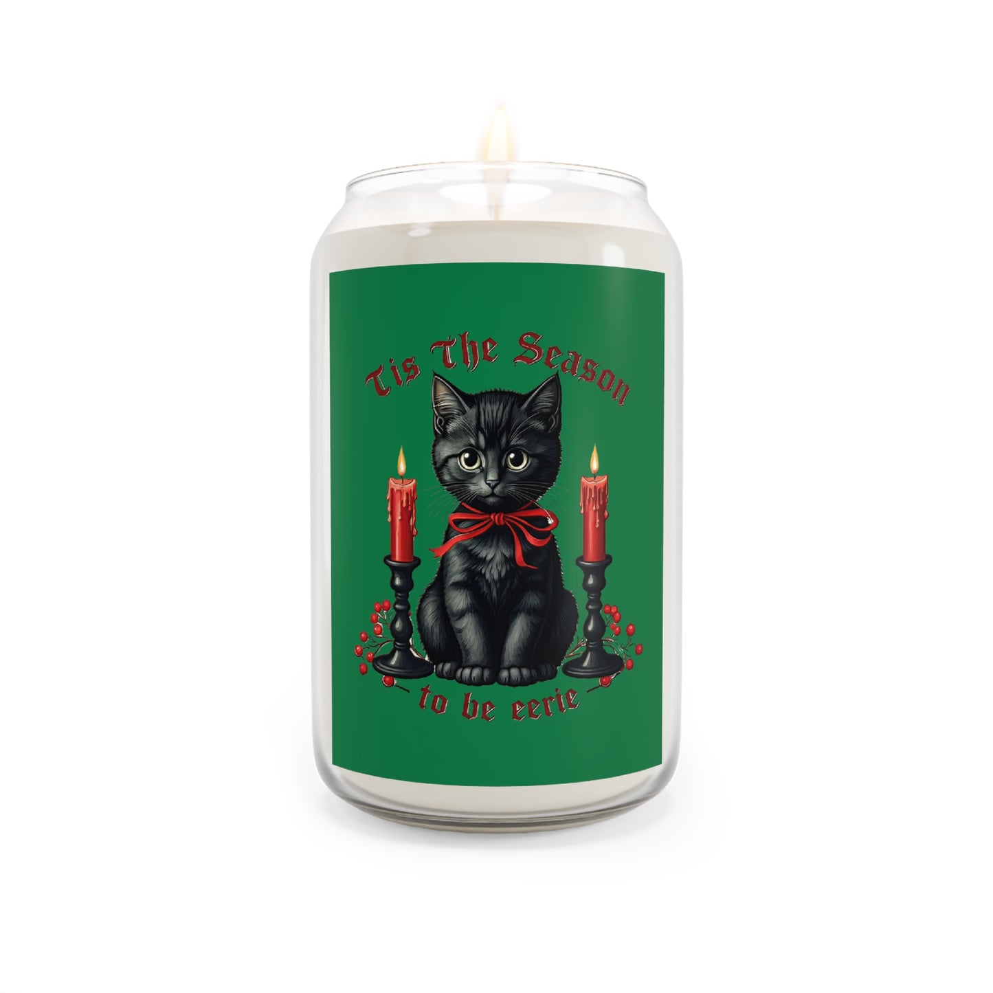Black Cat Christmas Candle