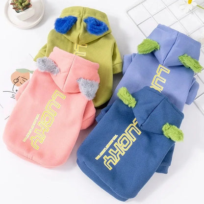 Pet Fleece Hooded Jacket Hooded Fleece Hoodie Casual and Comfortable Warm Dog Clothing Dog Clothes for Small Dogs Puppy Clothes