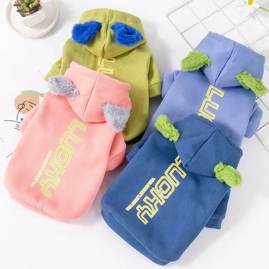 Pet Fleece Hooded Jacket Hooded Fleece Hoodie Casual and Comfortable Warm Dog Clothing Dog Clothes for Small Dogs Puppy Clothes