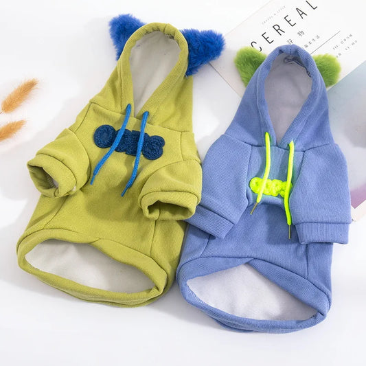 Pet Fleece Hooded Jacket Hooded Fleece Hoodie Casual and Comfortable Warm Dog Clothing Dog Clothes for Small Dogs Puppy Clothes