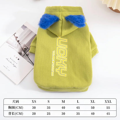 Pet Fleece Hooded Jacket Hooded Fleece Hoodie Casual and Comfortable Warm Dog Clothing Dog Clothes for Small Dogs Puppy Clothes
