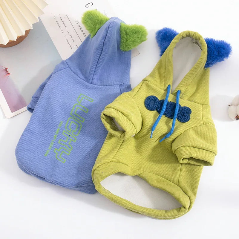 Pet Fleece Hooded Jacket Hooded Fleece Hoodie Casual and Comfortable Warm Dog Clothing Dog Clothes for Small Dogs Puppy Clothes