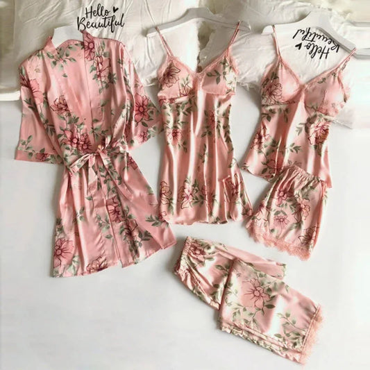Women Five-piece Pajamas set