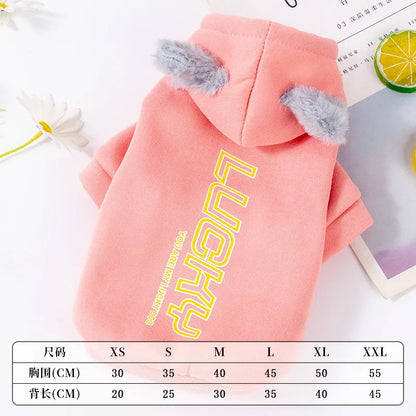 Pet Fleece Hooded Jacket Hooded Fleece Hoodie Casual and Comfortable Warm Dog Clothing Dog Clothes for Small Dogs Puppy Clothes