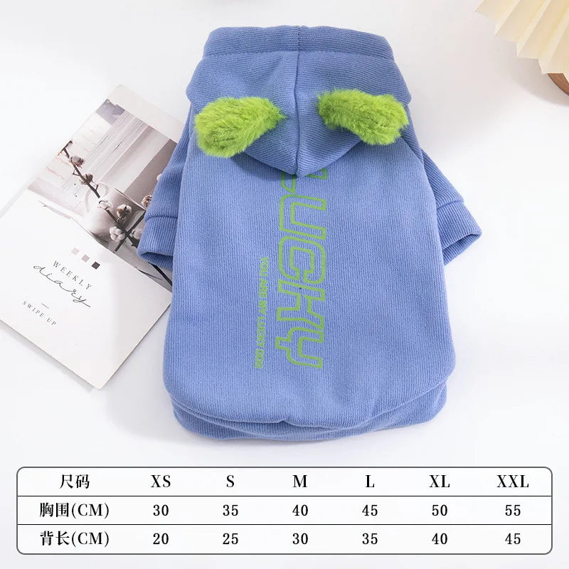 Pet Fleece Hooded Jacket Hooded Fleece Hoodie Casual and Comfortable Warm Dog Clothing Dog Clothes for Small Dogs Puppy Clothes
