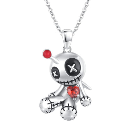 Red Heart Voodoo Doll Necklace