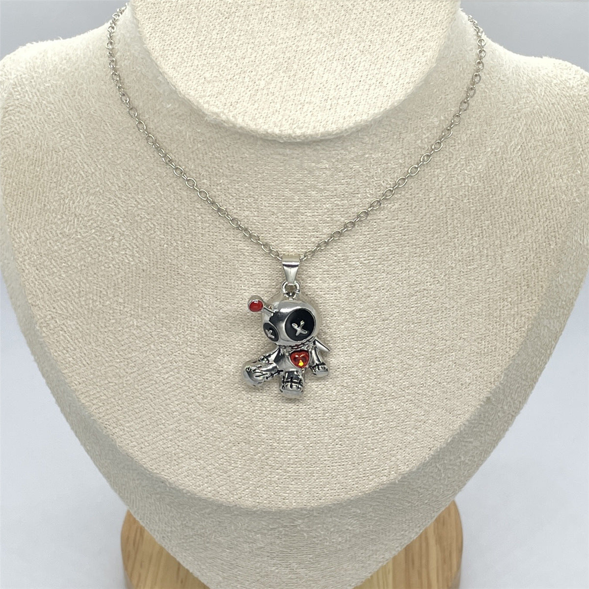 Red Heart Voodoo Doll Necklace
