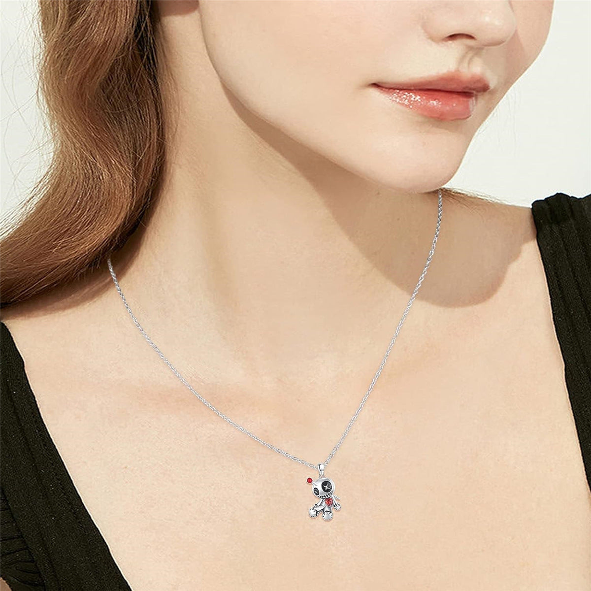 Red Heart Voodoo Doll Necklace